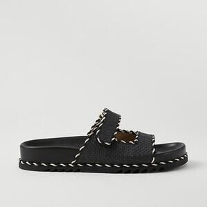 NWOT Ann Taylor Weekend Collection Straw Sport Sandals in Black Size 7.5